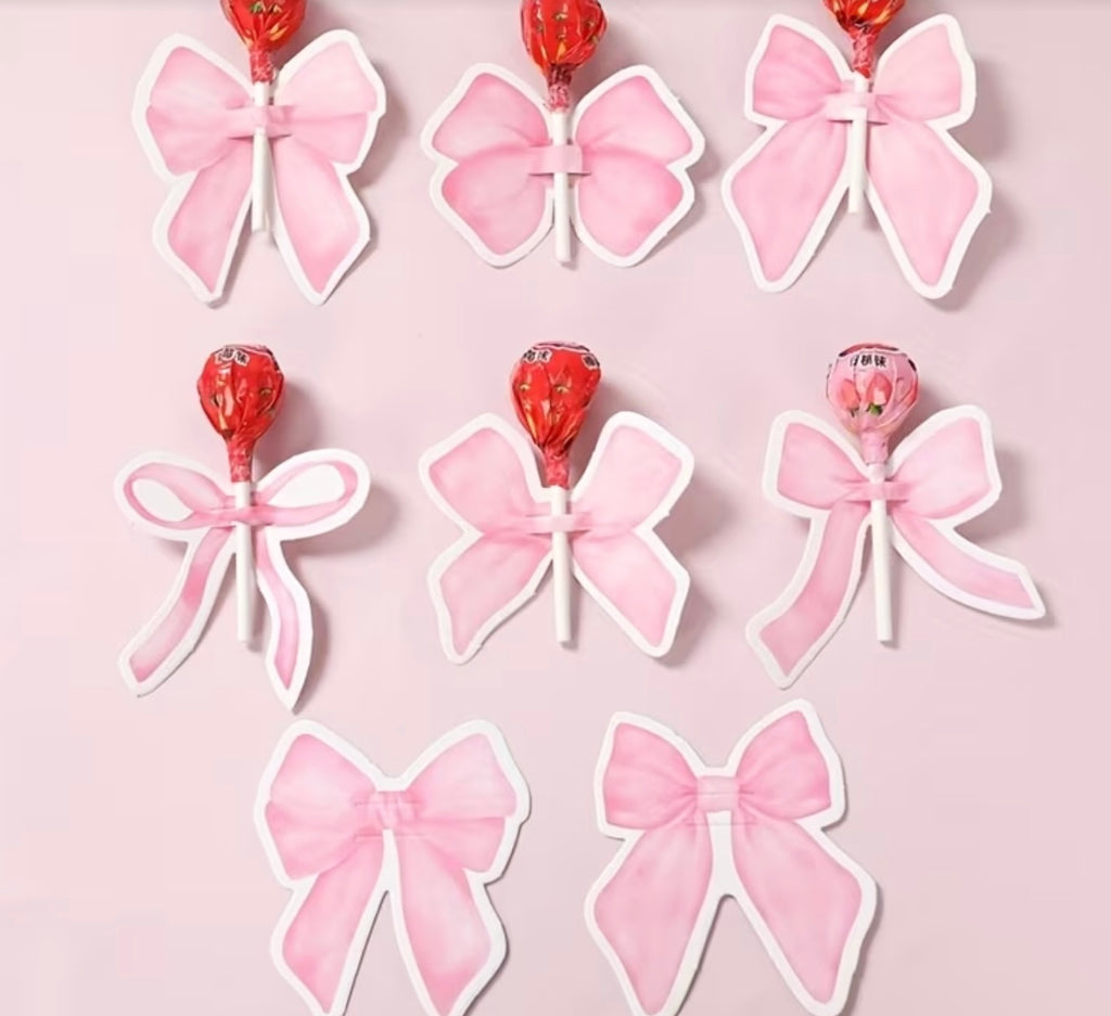 Pink Eid Bow 7er Set