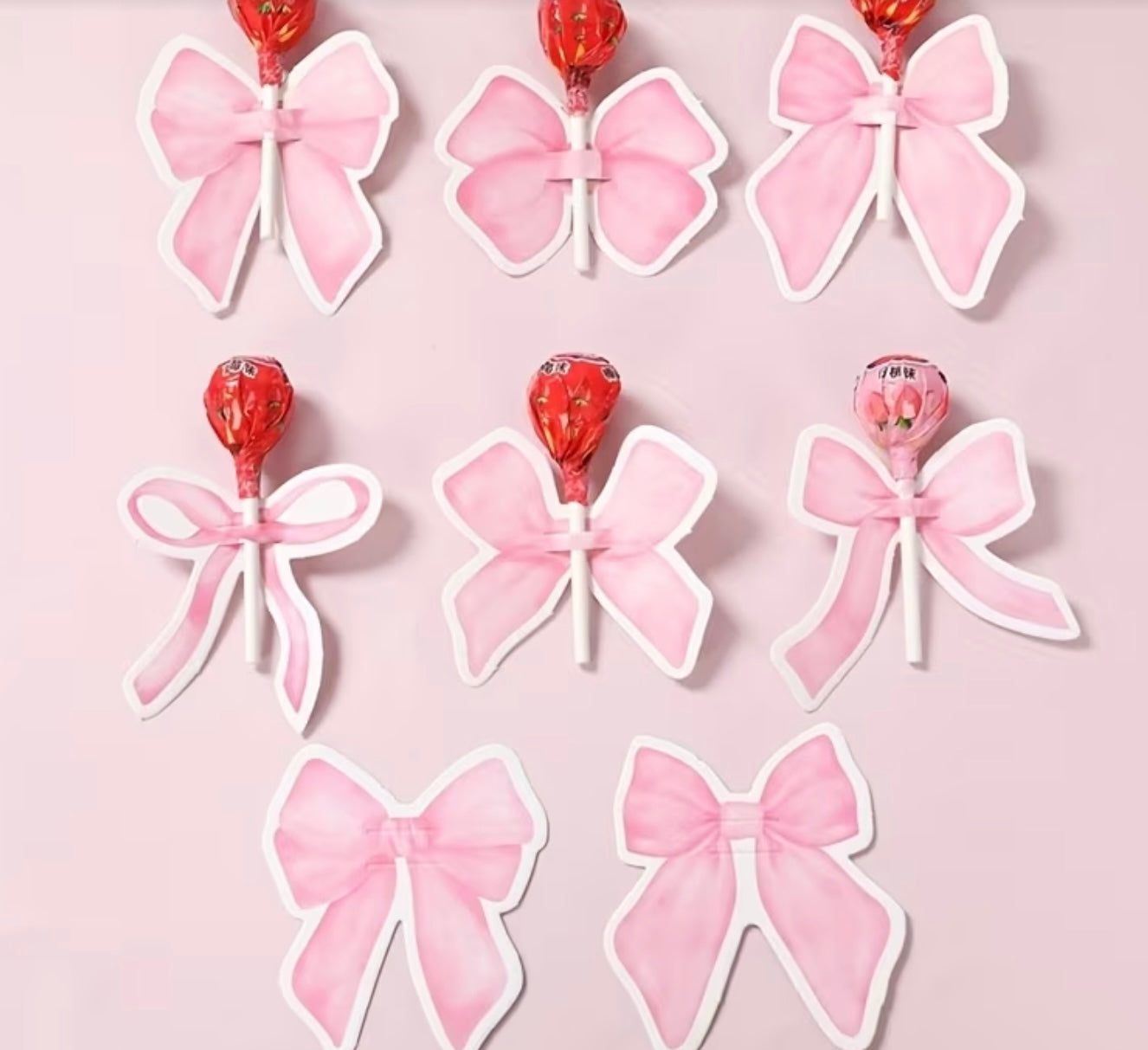 Pink Eid Bow 7er Set