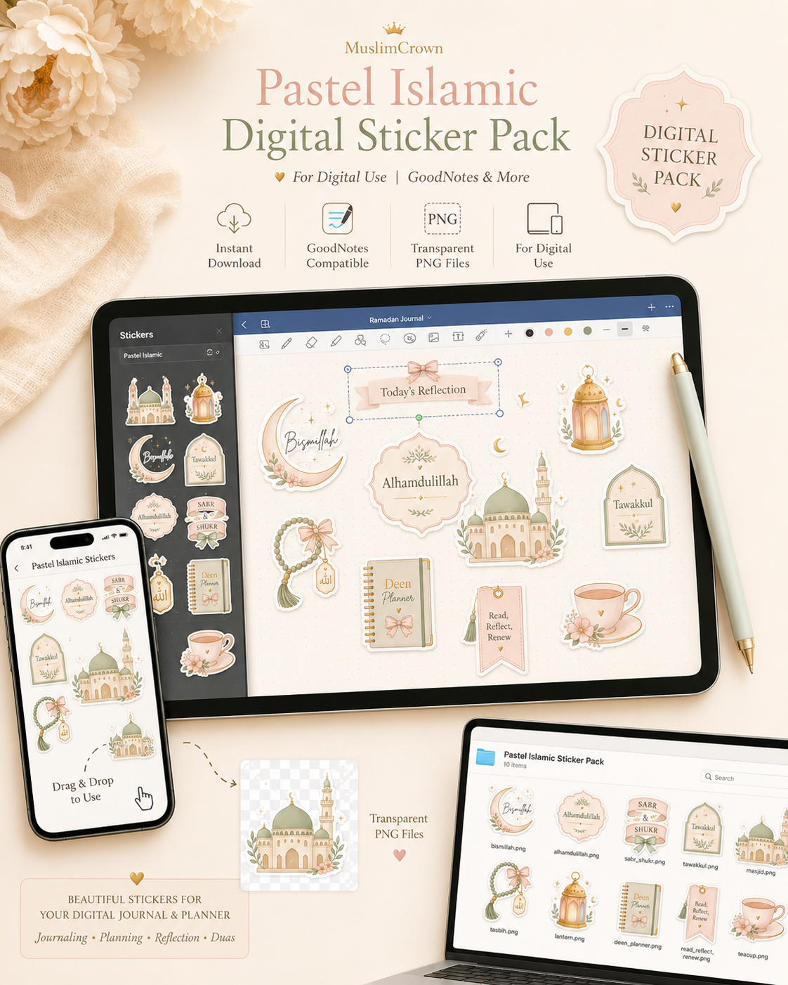 Pastel Islamic Digital Sticker Pack
